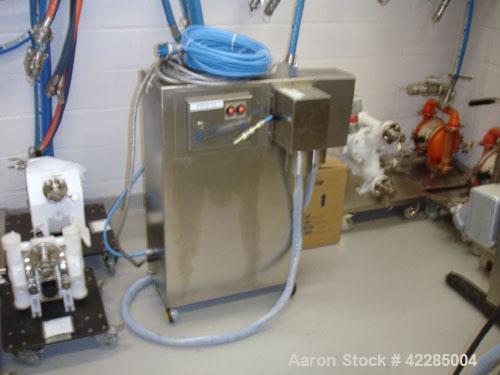 Used PSL/Powder Systems LTD Nutsche Filter Dryer, 0.125 square meter, Hastelloy C22. Internal rated 87 psi and full vacuum at 329 deg F, 316L stainless steel jacket rated 87 psi and full vacuum at 32...