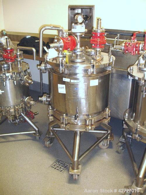 Used Steri Technologies Pressure Nutsche Filter, 0.18 Square Meter, Hastelloy C276. 20" Diameter x 20" straight side, flat bolt on top, removable bottom, rated 100 psi and full vacuum at +35/-5 F int...