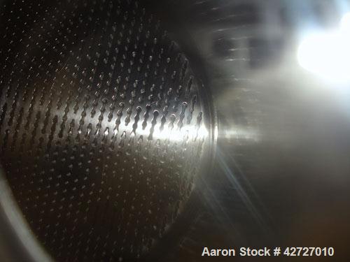 Used Steri Technologies Pressure Nutsche Filter, 0.18 Square Meter, Hastelloy C276. 20" Diameter x 20" straight side, flat bolt on top, removable bottom, rated 100 psi and full vacuum at +35/-5 F int...