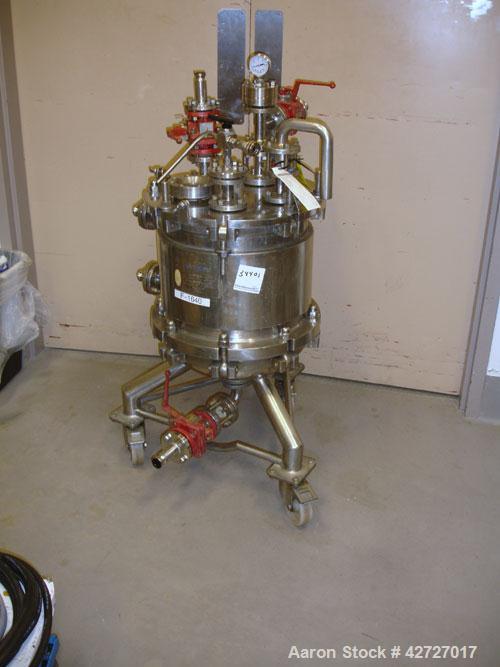 Used Steri Technologies Pressure Nutsche Filter, .099 Square Meter, Hastelloy C276. 14" Diameter x 16" straight side, flat bolt on top, removable dish bottom, rated 100 psi and full vacuum at 300 F i...
