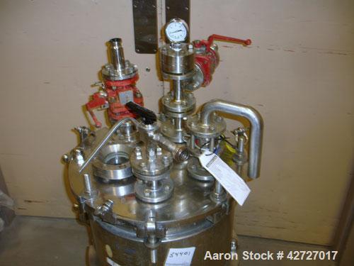 Used Steri Technologies Pressure Nutsche Filter, .099 Square Meter, Hastelloy C276. 14" Diameter x 16" straight side, flat bolt on top, removable dish bottom, rated 100 psi and full vacuum at 300 F i...