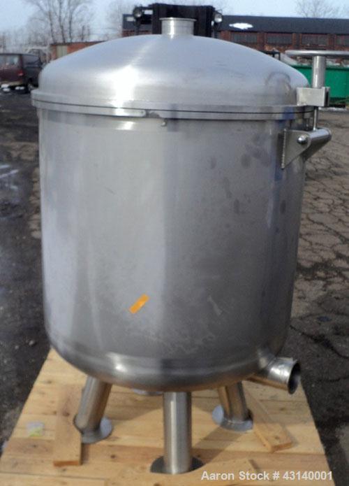 Used- Buchner Nutsche Style Filter, Approximate 0.6 Square Meter, 304 Stainless Steel. 36" Diameter x 29" deep, hinged dish ...