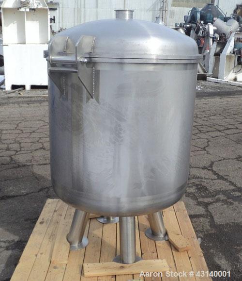 Used- Buchner Nutsche Style Filter, Approximate 0.6 Square Meter, 304 Stainless Steel. 36" Diameter x 29" deep, hinged dish ...