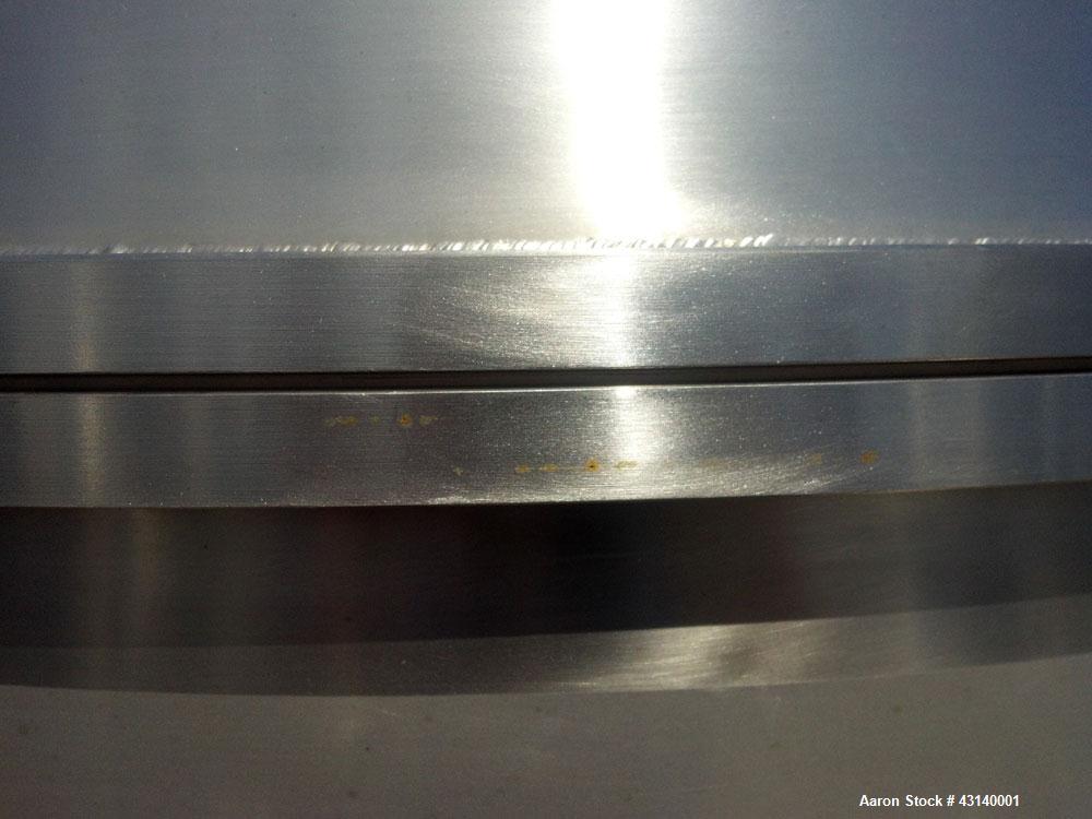Used Buchner Nutsche Style Filter, Approximate 0.6 Square Meter, 304 Stainless Steel. 36" Diameter x 29" deep, hinged dish top, dish bottom. 4" Top inlet, 4" side bottom outlet, 2" center bottom outl...