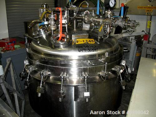 Used Northland Stainless 48" Diameter Nutsche Filter, stainless steel. 48" diameter x 24" deep chamber, rated 35 psi and full vacuum at 350 F internal, jacketed for 75 psi 350 F, removable perforated...