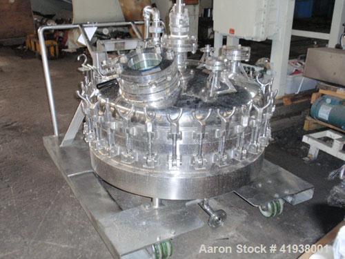 Used Northland Stainless Pressure Nutsche Filter, 0.6 square meter, Hastelloy C-276. 36" diameter x 6" straight side, bolt on removable top, dish bottom. Internal rated 150 psi and full vacuum at 350...
