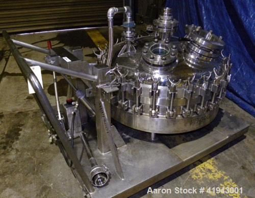 Used Northland Stainless Pressure Nutsche Filter, 0.6 square meter, Hastelloy C276. 36" diameter x 8" straight side, bolt on removable top, dish bottom. Internal rated FV/150 psi at 350 deg F and -20...
