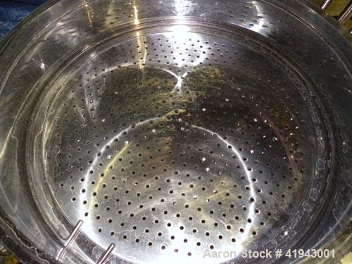 Used Northland Stainless Pressure Nutsche Filter, 0.6 square meter, Hastelloy C276. 36" diameter x 8" straight side, bolt on removable top, dish bottom. Internal rated FV/150 psi at 350 deg F and -20...