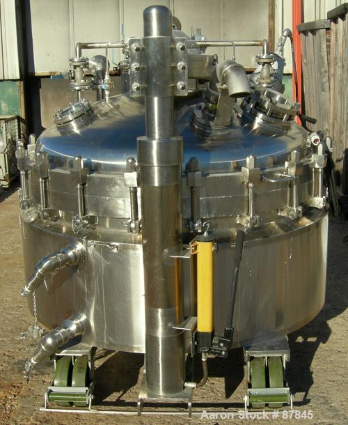 USED: Northland Stainless portable pressure Nutsche type filter, approximately 1.5 square meter, 316L stainless steel. Approximately 60" diameter x 24" straight side. Dish bolt on top, dish bottom. I...