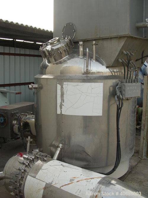 Used Pressofiltro Agitated Nutsche Filter Dryer, model PF2000. Internal diameter 1600 mm, filtering surface 2.0 mq. Mechanical seal and bellows, up/down mechanical reducer, stroke 450 mm, electrical ...