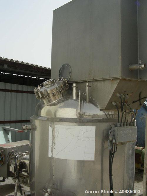 Used Pressofiltro Agitated Nutsche Filter Dryer, model PF2000. Internal diameter 1600 mm, filtering surface 2.0 mq. Mechanical seal and bellows, up/down mechanical reducer, stroke 450 mm, electrical ...
