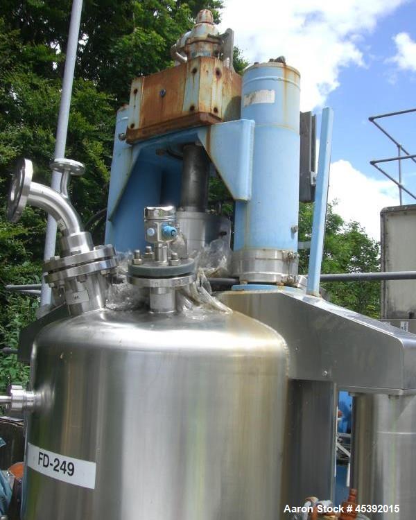 Used Rosenmund Model RSD-0.4-964-98 Hastelloy C22 Nutsche Filter Dryer. Unit has welded dished top and clamped flat bottom mobile filter plate. Internal rated 420 litre capacity, 6 bar/full vacuum de...