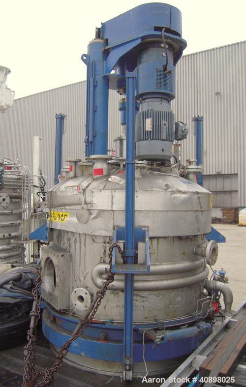 Used Rosenmund 1.6 Square Meter Agitated Nutsche Filter Dryer, Model RSD 1.6-662-92. 316L stainless steel construction, 960 liter capacity, rated 50 psi and full vacuum at 350 deg F internal, jackete...