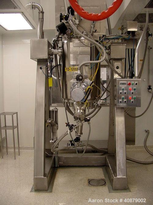 Used Rosenmund Filter Dryer, (0.2) Square Meter, 316L Stainless Steel. 19.625" diameter x 24" straight side. Dished top, flat removable jacketed bottom with filter plate. Internal rated 90/FV at 350 ...