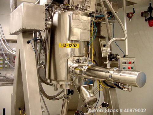 Used Rosenmund Filter Dryer, (0.2) Square Meter, 316L Stainless Steel. 19.625" diameter x 24" straight side. Dished top, flat removable jacketed bottom with filter plate. Internal rated 90/FV at 350 ...