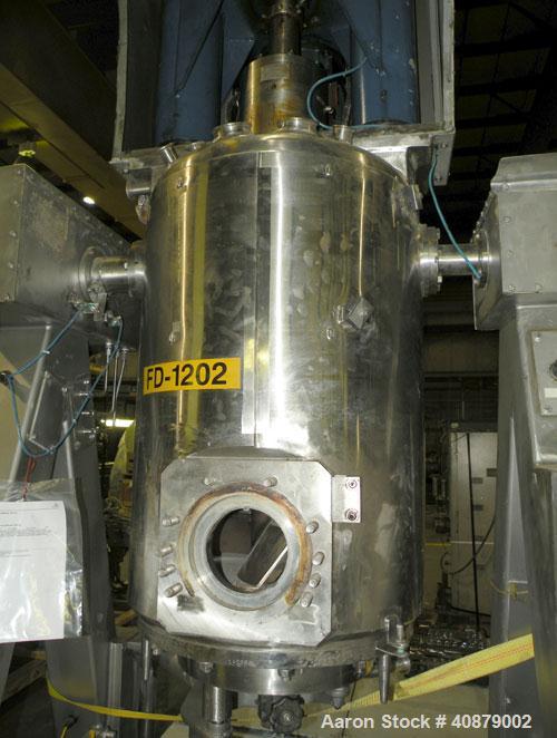 Used Rosenmund Filter Dryer, (0.2) Square Meter, 316L Stainless Steel. 19.625" diameter x 24" straight side. Dished top, flat removable jacketed bottom with filter plate. Internal rated 90/FV at 350 ...