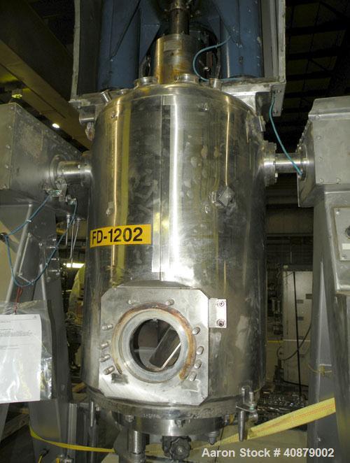 Used- Rosenmund Filter Dryer, (0.2) Square Meter, 316L Stainless Steel. 19.625" diameter x 24" straight side. Dished top, fl...