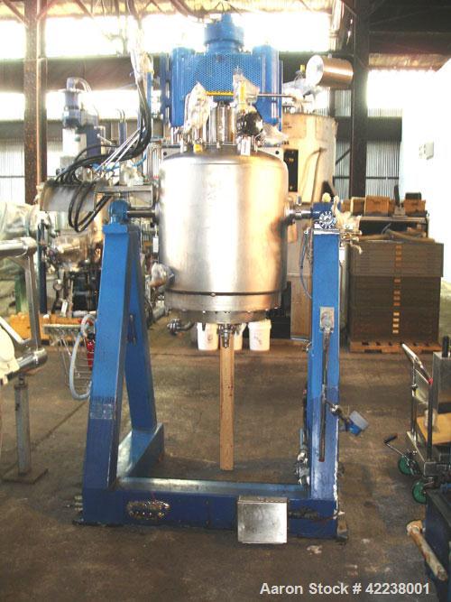 Used Rosenmund Agitated Nutsche Filter, 0.3 square meter, 316L stainless steel. 185 liter capacity, 24" diameter bottom plate, rated 90 psi and full vacuum at 350 F internal, 304L stainless steel jac...