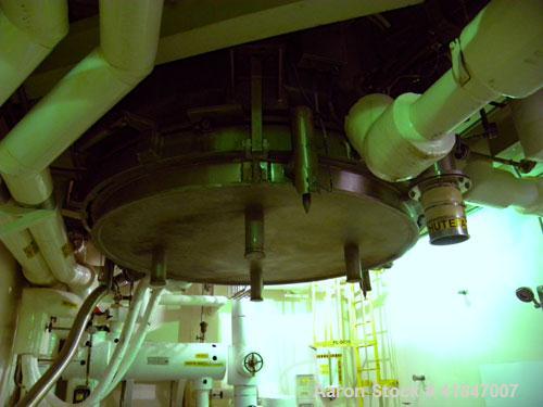 Used Rosenmund Filter Dryer, 4 Square Meter, Model 4M2 Side Discharge, 316L Stainless Steel. Approximately 94" diameter x 42" straight side. Dished top, flat removable bottom with filter plate. Inter...