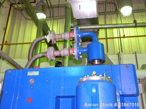 Used Rosenmund Filter Dryer, 4 Square Meter, Model 4MS Side Discharge, 316L Stainless Steel. Approximately 96" diameter x 36" straight side. Dished top, flat removable bottom with filter plate. Inter...