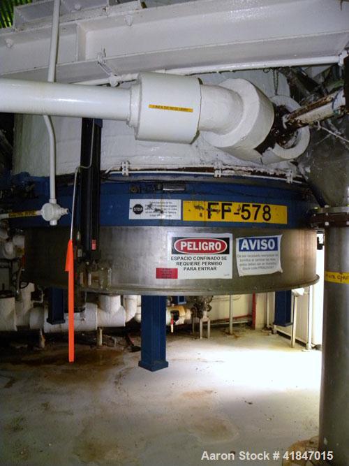 Used Rosenmund Filter Dryer, 4 Square Meter, Model 4MS Side Discharge, 316L Stainless Steel. Approximately 96" diameter x 36" straight side. Dished top, flat removable bottom with filter plate. Inter...