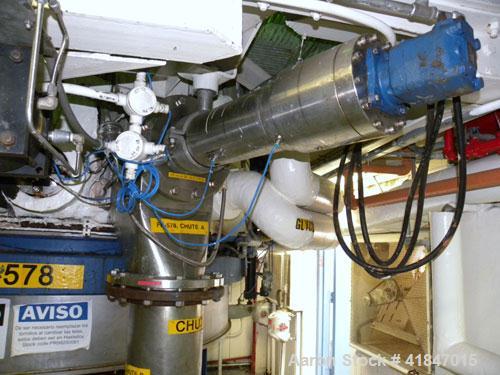 Used Rosenmund Filter Dryer, 4 Square Meter, Model 4MS Side Discharge, 316L Stainless Steel. Approximately 96" diameter x 36" straight side. Dished top, flat removable bottom with filter plate. Inter...