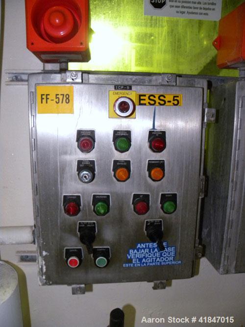 Used Rosenmund Filter Dryer, 4 Square Meter, Model 4MS Side Discharge, 316L Stainless Steel. Approximately 96" diameter x 36" straight side. Dished top, flat removable bottom with filter plate. Inter...