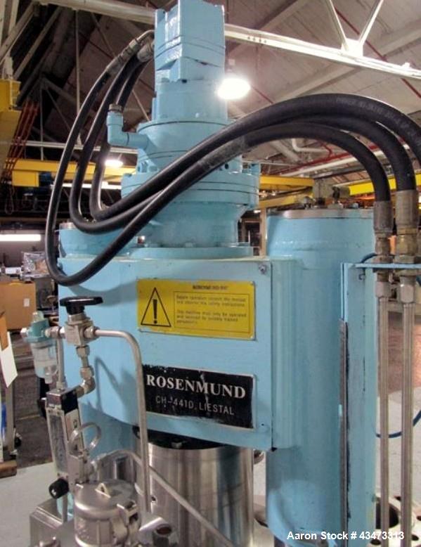 Used Rosenmund Filter Dryer, 0.6 Square Meter, 316L Stainless Steel. Internal rated 50 psi & Full Vacuum at 350 degrees F, 304 stainless steel jacket rated 90 psi & Full Vacuum at 350 degrees F. Side...