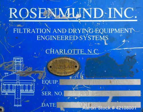 Used- Rosenmund Paddle Discharge Filter Dryer