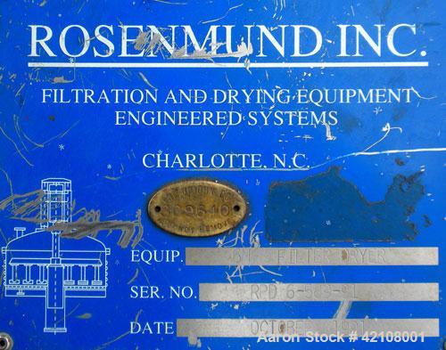 Used Rosenmund Paddle Discharge Filter Dryer