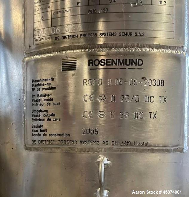 Used-  Rosenmund / De Dietrich Pilot Size Filter/Dryer. Pressure Vessel.