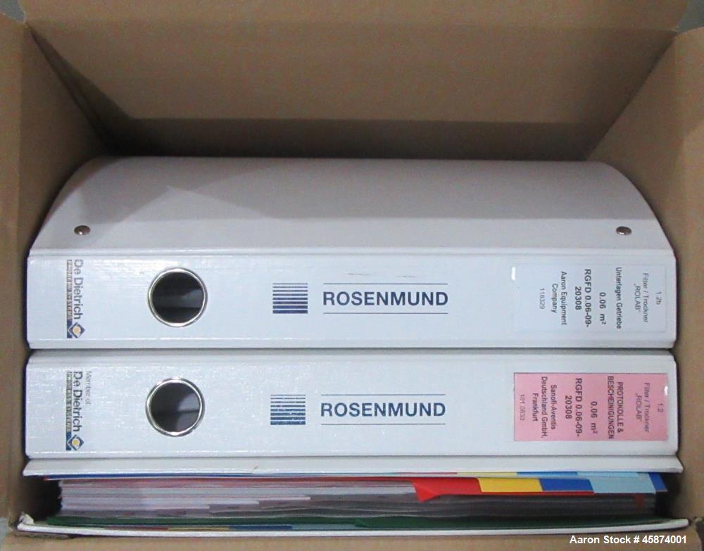 Used De Dietrich Rosenmund ROLAB RGFD 0.05-09 Filter Dryer for Sale