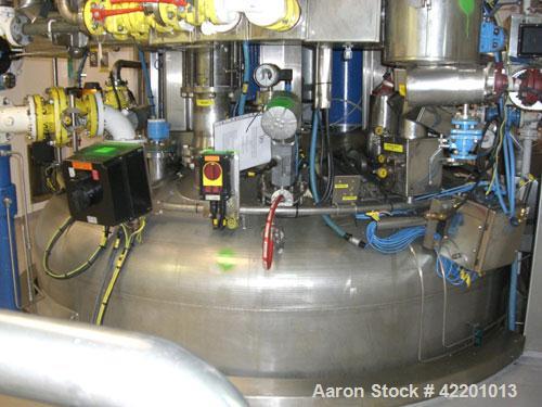 Used Rosenmund Nutsche Filter Dryer, Type RND5-10-36/99, Hastelloy C22. Approximately 5 square meters of filtration area. Internal rated 4.5 bar/full vacuum design pressure at -20 to 150 deg C (-4 to...