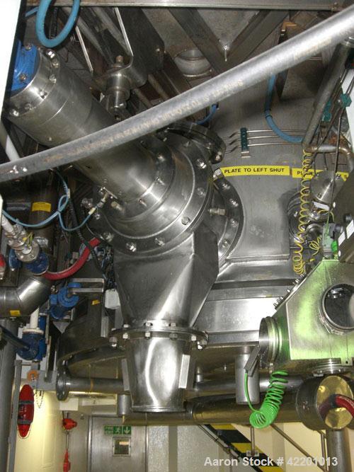 Used Rosenmund Nutsche Filter Dryer, Type RND5-10-36/99, Hastelloy C22. Approximately 5 square meters of filtration area. Internal rated 4.5 bar/full vacuum design pressure at -20 to 150 deg C (-4 to...