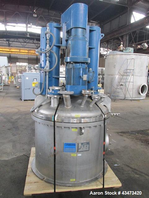 Used Rosenmund Nutsche Filter, 1 Square Meter, Model RSD-1-359-85, 316L Stainless Steel. 46" dia x 26" straight side. Internal rated 50 psi at 302 degrees F. 7.5/5 hp Two speed agitator, 460 volt XP ...