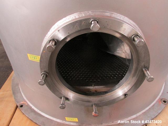 Used Rosenmund Nutsche Filter, 1 Square Meter, Model RSD-1-359-85, 316L Stainless Steel. 46" dia x 26" straight side. Internal rated 50 psi at 302 degrees F. 7.5/5 hp Two speed agitator, 460 volt XP ...
