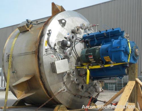 Used Rosenmund Filter Dryer, 4 Square Meter, Model RSD4-1116-00.101.0486, Type GRF 4000L, 316L Stainless Steel. Approximately 96'' diameter x 42'' straight side. Dished top, flat bottom with filter p...
