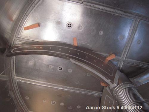 Used Rosenmund Filter Dryer, 6 square meter, Hastelloy C22. 109 3/4" diameter x 36" deep, dished top, flat bottom. Internal rated 100/FV at 302 deg F, jacket rated 100/FV at 302 deg F. (3) blade agit...