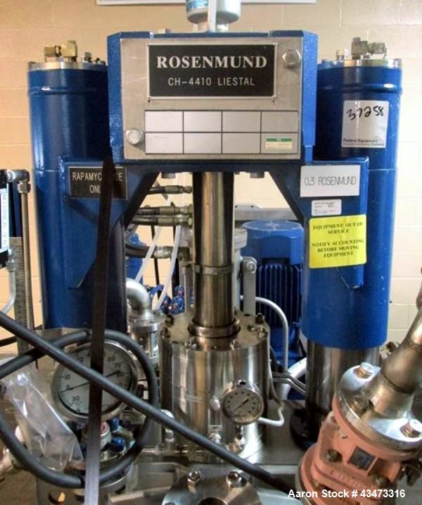 Used Rosenmund Filter Dryer, 0.3 Square Meter. 316L Stainless steel construction, internal rated 50 psi & Full Vacuum at 350 degrees F. 304 Stainless steel jacket rated 90 psi & Full Vacuum at 350 de...