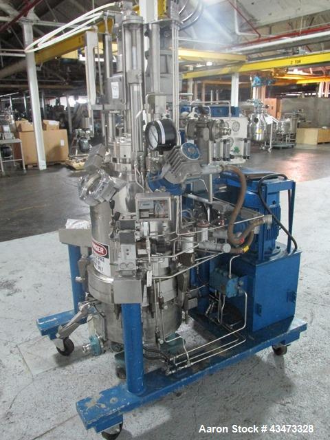 Used Rosenmund Agitated Nutsche Filter, 0.2 Square Meter, 316L Stainless Steel. 20" Diameter chamber rated internal 90 psi Full Vacuum at 350 degrees F. Stainless steel jacket rated 100 psi at 350 de...