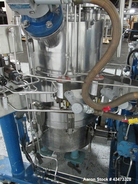 Used Rosenmund Agitated Nutsche Filter, 0.2 Square Meter, 316L Stainless Steel. 20" Diameter chamber rated internal 90 psi Full Vacuum at 350 degrees F. Stainless steel jacket rated 100 psi at 350 de...