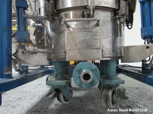 Used Rosenmund Agitated Nutsche Filter, 0.2 Square Meter, 316L Stainless Steel. 20" Diameter chamber rated internal 90 psi Full Vacuum at 350 degrees F. Stainless steel jacket rated 100 psi at 350 de...