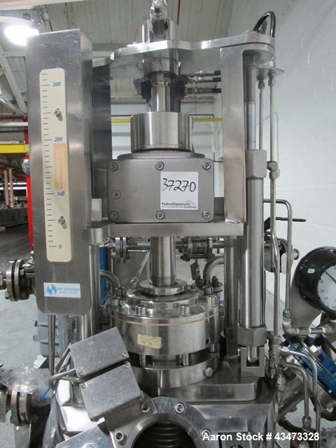 Used Rosenmund Agitated Nutsche Filter, 0.2 Square Meter, 316L Stainless Steel. 20" Diameter chamber rated internal 90 psi Full Vacuum at 350 degrees F. Stainless steel jacket rated 100 psi at 350 de...