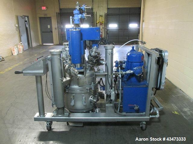 Used Rosenmund Filter Dryer, 0.25 Square Meter, Hastelloy C22. Internal rated 50 psi & Full Vacuum at 350 degrees F. 304 Stainless steel jacket rated 90 psi & Full Vacuum at 350 degrees F. Manual dis...