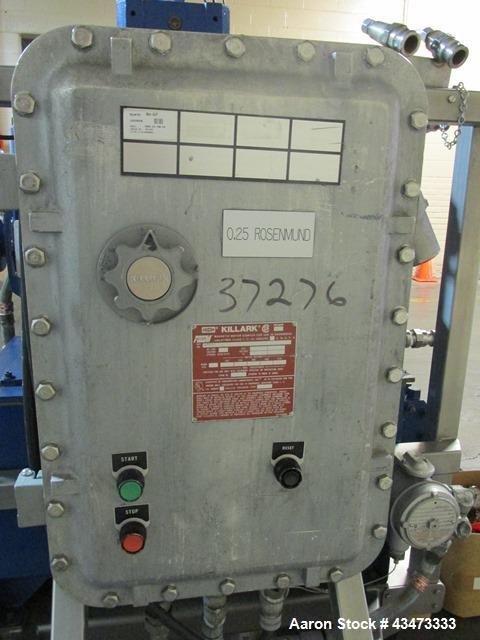 Used Rosenmund Filter Dryer, 0.25 Square Meter, Hastelloy C22. Internal rated 50 psi & Full Vacuum at 350 degrees F. 304 Stainless steel jacket rated 90 psi & Full Vacuum at 350 degrees F. Manual dis...