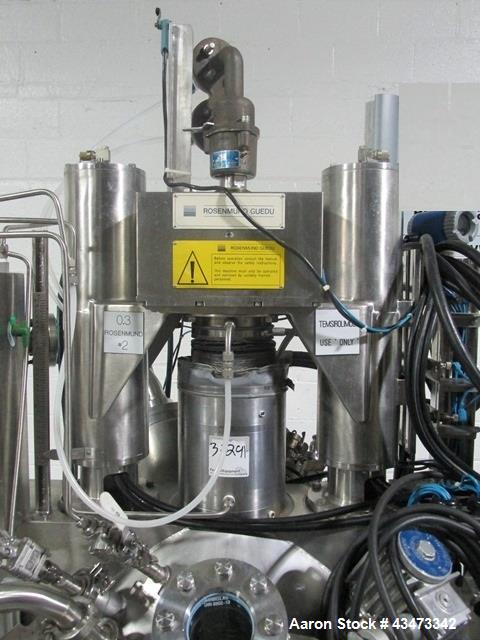 Used Rosenmund Geudu Nutsche Filter Dryer, 0.3 Square Meter, 316L Stainless Steel. Internal rated 50 psi & Full Vacuum at 302 degrees F. 316L Stainless steel jacket rated 150 psi & Full Vacuum at 302...