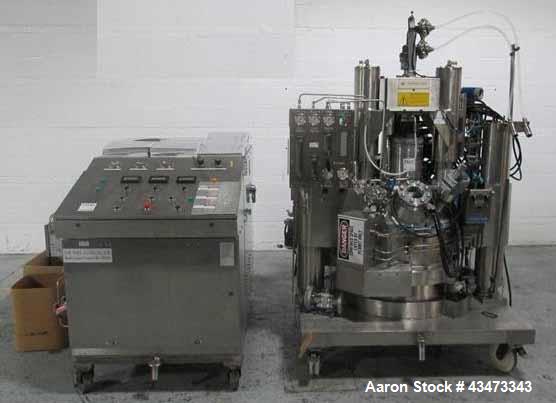 Used Rosenmund Geudu Nutsche Filter Dryer, 0.2 Square Meter, Hastelloy C22. 115 Liter working capacity, 44 liter cake capacity. Internal rated 50 psi & Full Vacuum at 302 degrees F. 316L Stainless st...