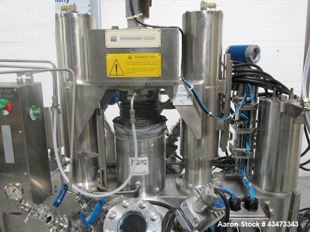 Used Rosenmund Geudu Nutsche Filter Dryer, 0.2 Square Meter, Hastelloy C22. 115 Liter working capacity, 44 liter cake capacity. Internal rated 50 psi & Full Vacuum at 302 degrees F. 316L Stainless st...