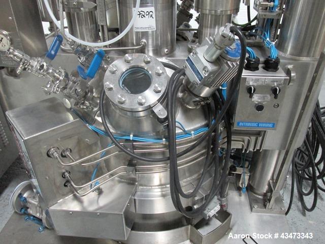 Used Rosenmund Geudu Nutsche Filter Dryer, 0.2 Square Meter, Hastelloy C22. 115 Liter working capacity, 44 liter cake capacity. Internal rated 50 psi & Full Vacuum at 302 degrees F. 316L Stainless st...