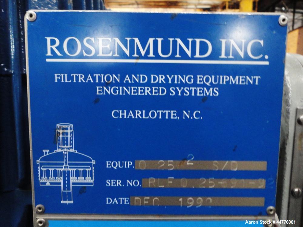 Used Rosenmund Agitated Nutsche Filter Dryer